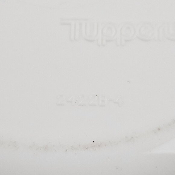 Tupperware Utensil Holder White Pink Rim A Container 2422B-4 Plastic Vintage - Picture 4 of 8